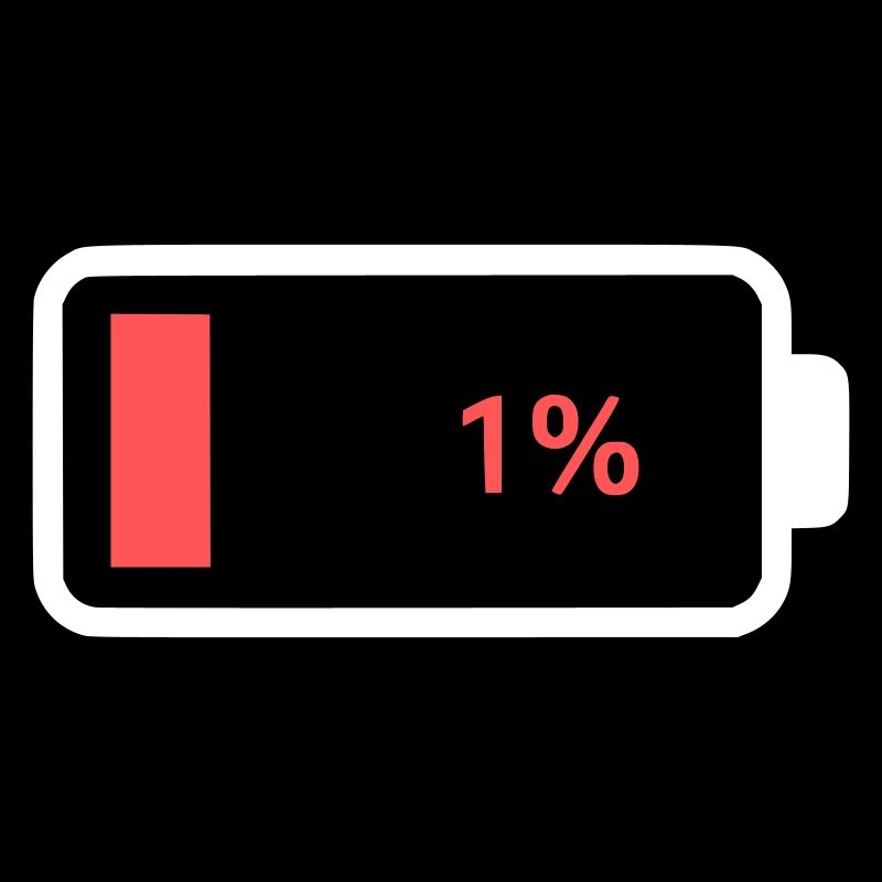 Empty Battery 1% Icon