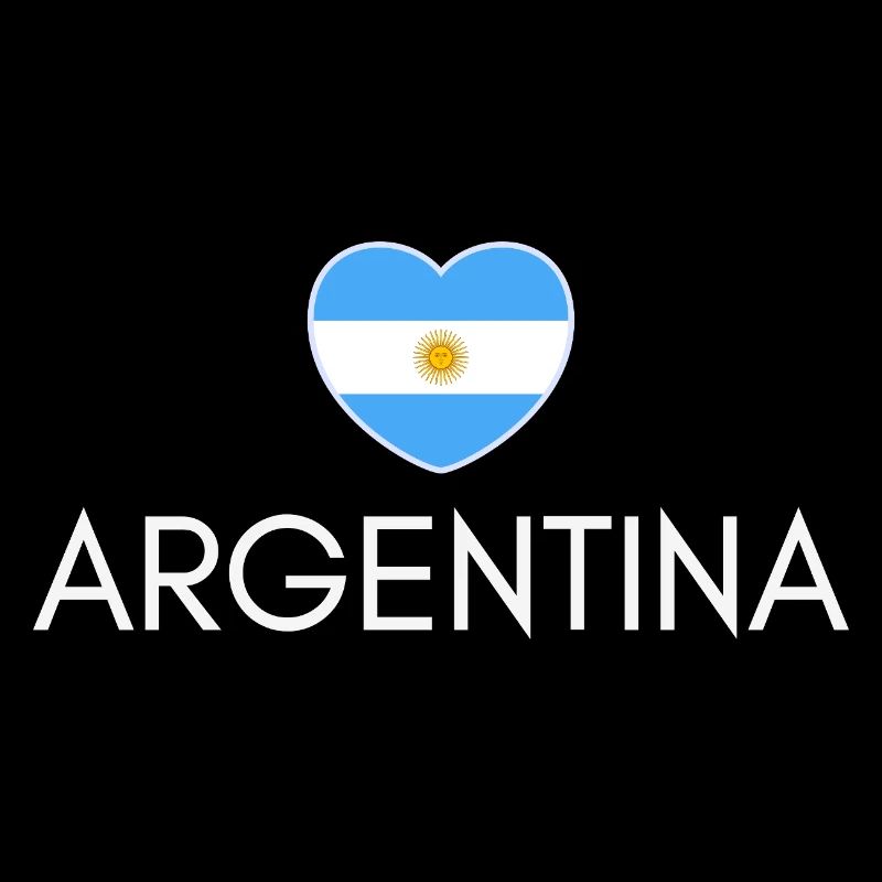 Herz mit argentinischer Flagge, ich liebe Argentinien