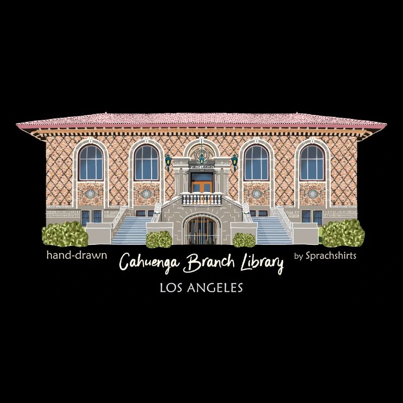 Los Angeles, Hand Drawing Cahuenga Library,