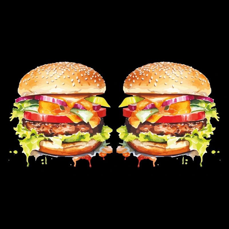 Explosion de l’aquarelle de Burger