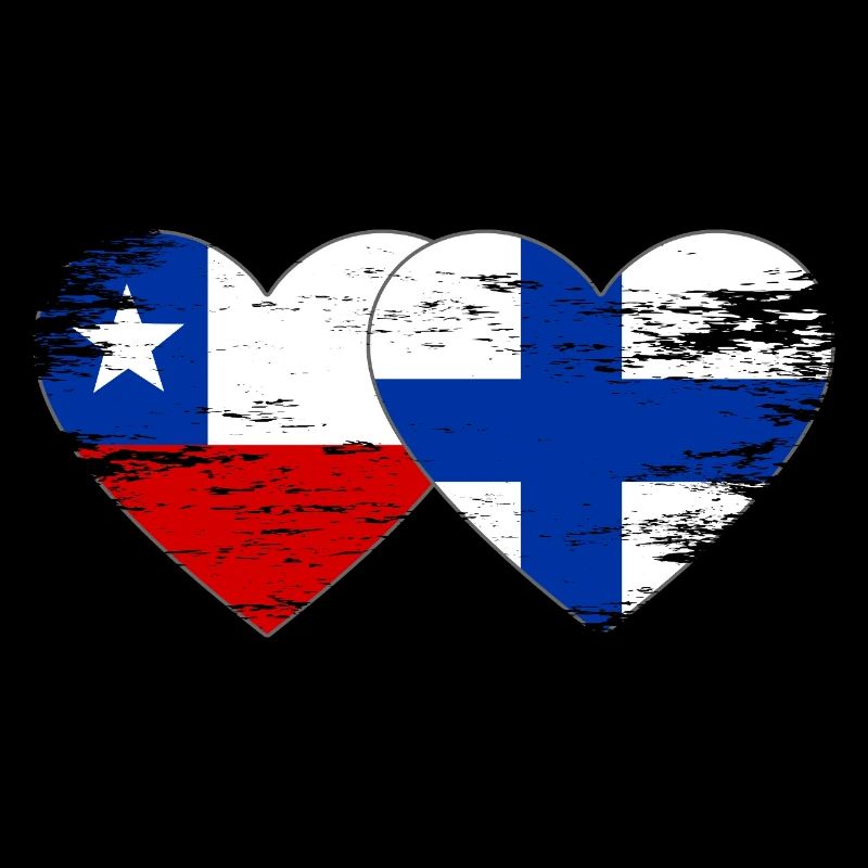 Cœur du drapeau du Chili Finlande