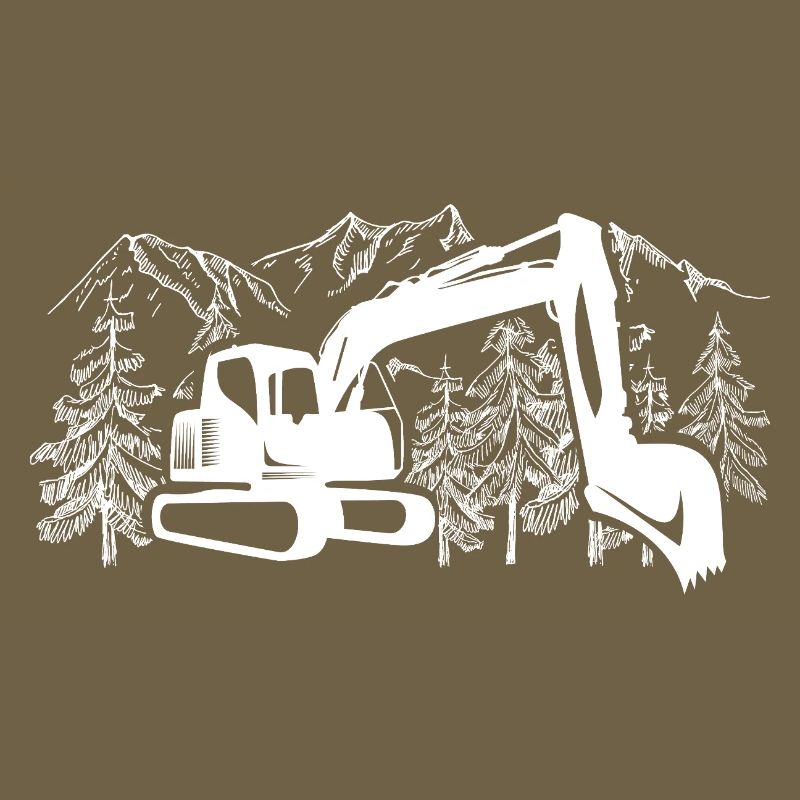 Bagger Silhouette Baugeräteführer Arbeit