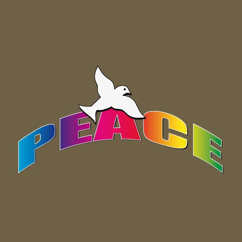 Peace mit Taube Regenbogenfarben