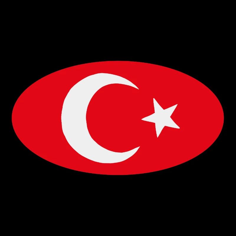 Drapeau Turkiye Turc Ovale