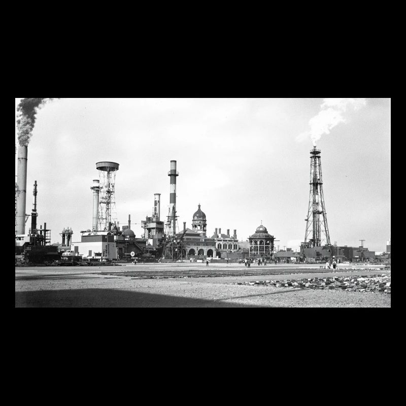 Industrielle Dampflandschaft Retro