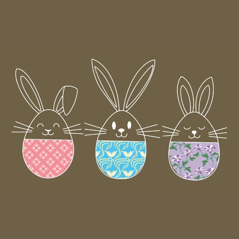 Easter, Cute Easter Bunnies Easter Eggs Drawing