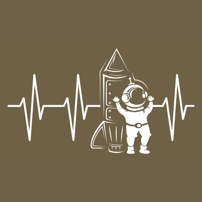 Rocketman Heartbeat Pulse Rocket Astronaute Symbole