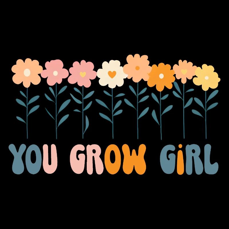 Du Grow Mädchen Blumen Banner