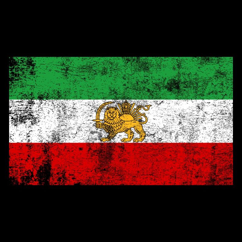 Iran Old Flag Grunge Retro VIntage