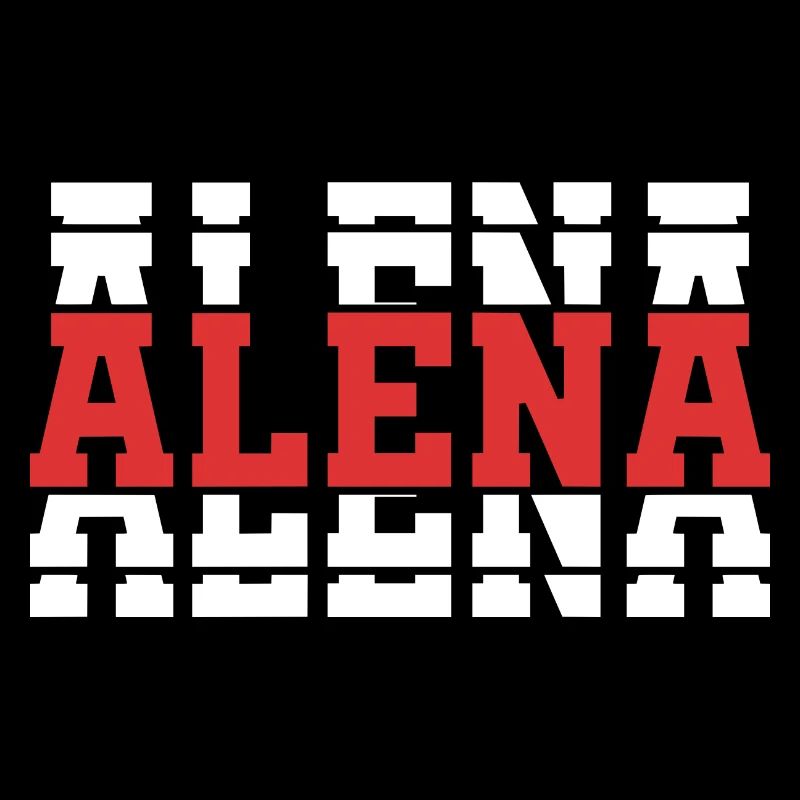 Alena T-Shirt mit gestapeltem Text, Geschenkidee, T-Shirt