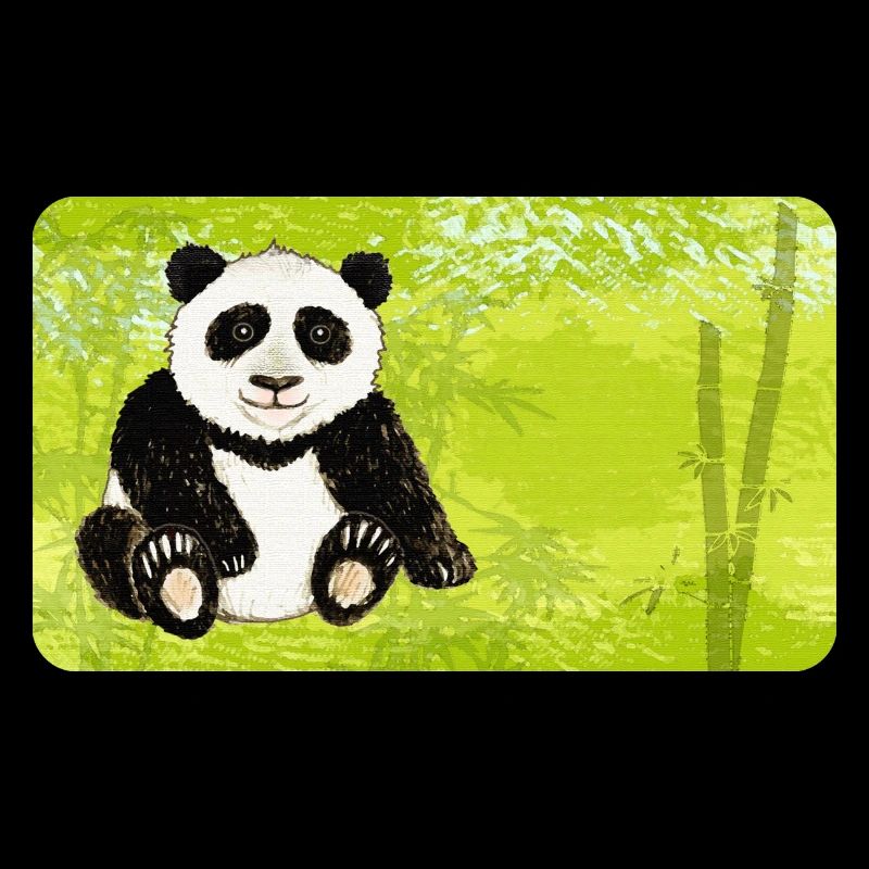 Panda assis ours dans une forêt de bambous verts
