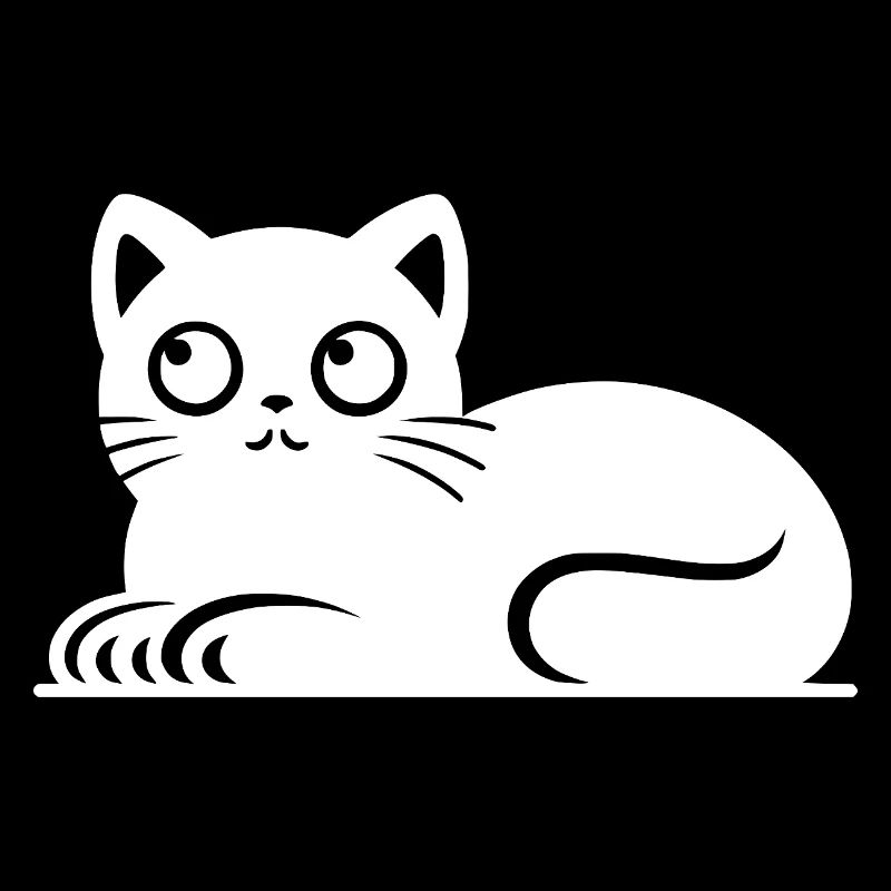 Dessin mignon de style tatouage de chat chat