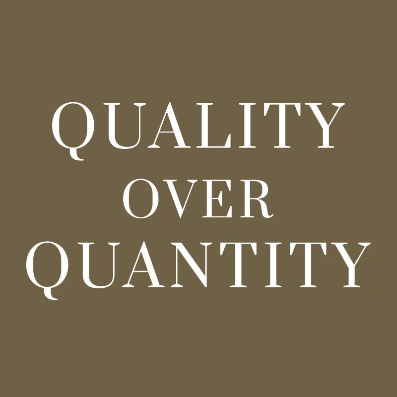 Qualité plutôt que quantité — T-shirt à déclaration minimale