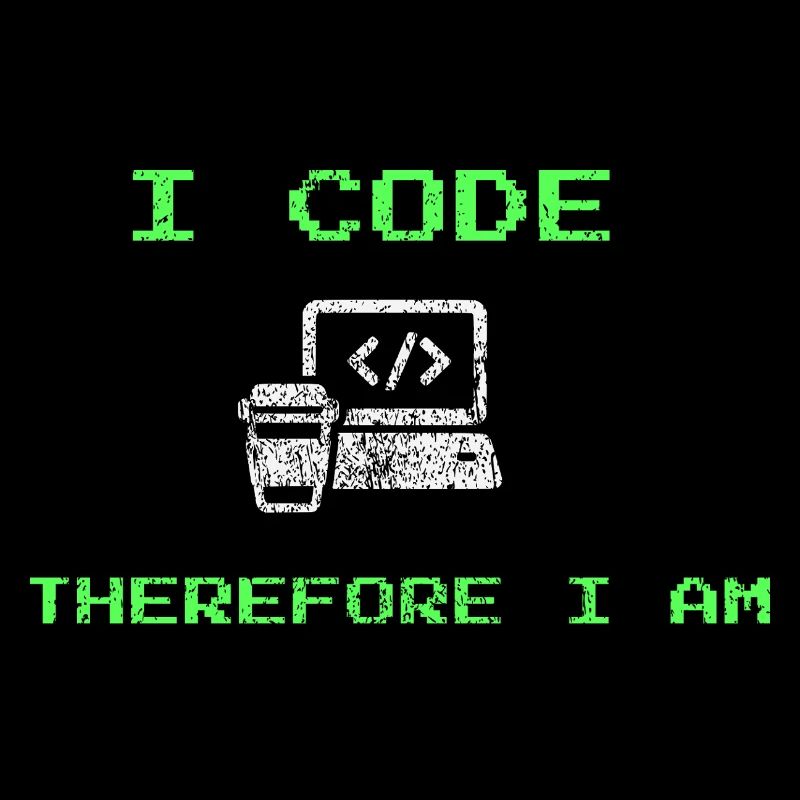 Ich programmiere, also bin ich – lustiges Entwickler-T-Shirt