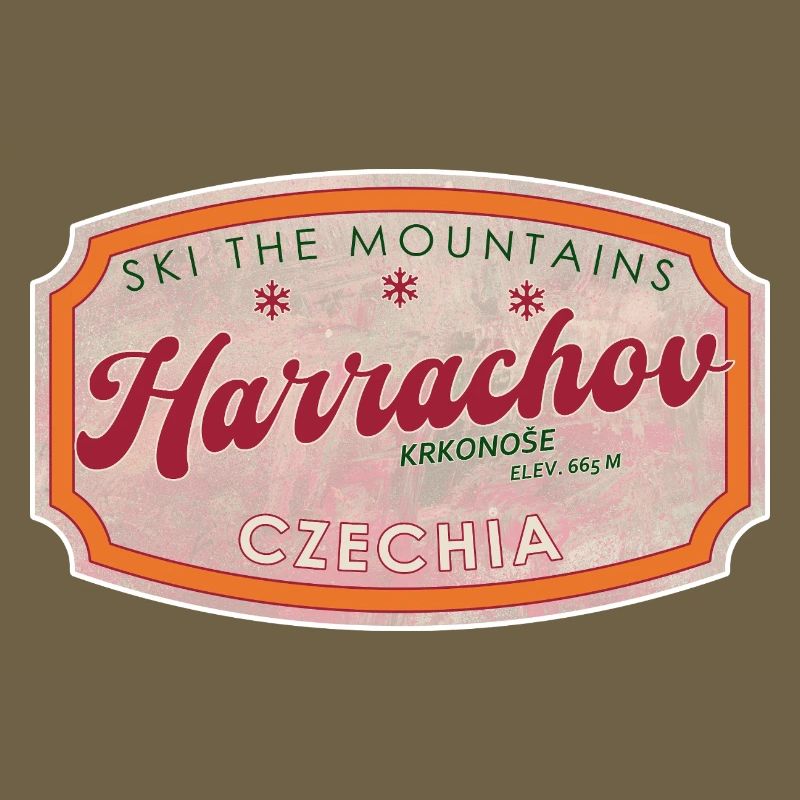 Harrachov Tchèque Label de ski tchèque Rétro