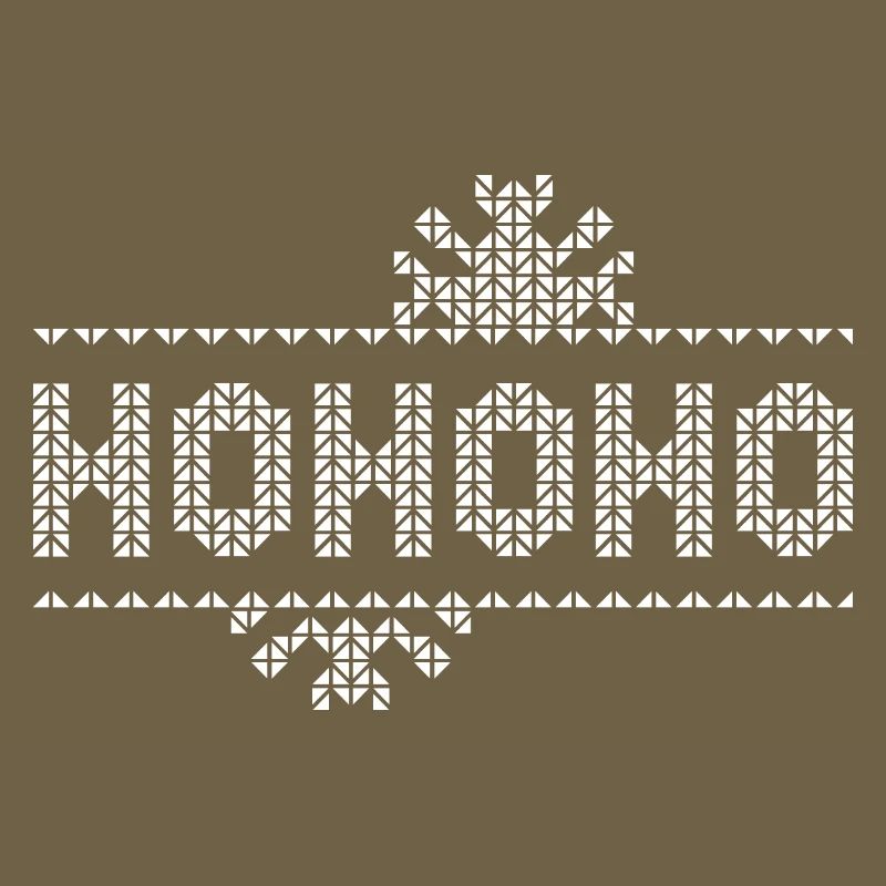 hohoho pixel Christmas Snow Crystals Logo