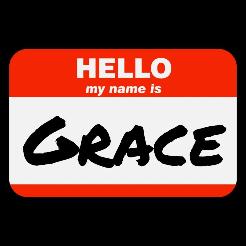Hello My Name Is Grace Etikett Namensschild