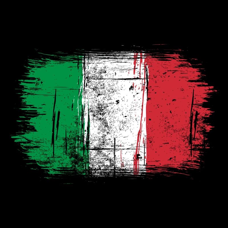 Drapeau italien coups de pinceau