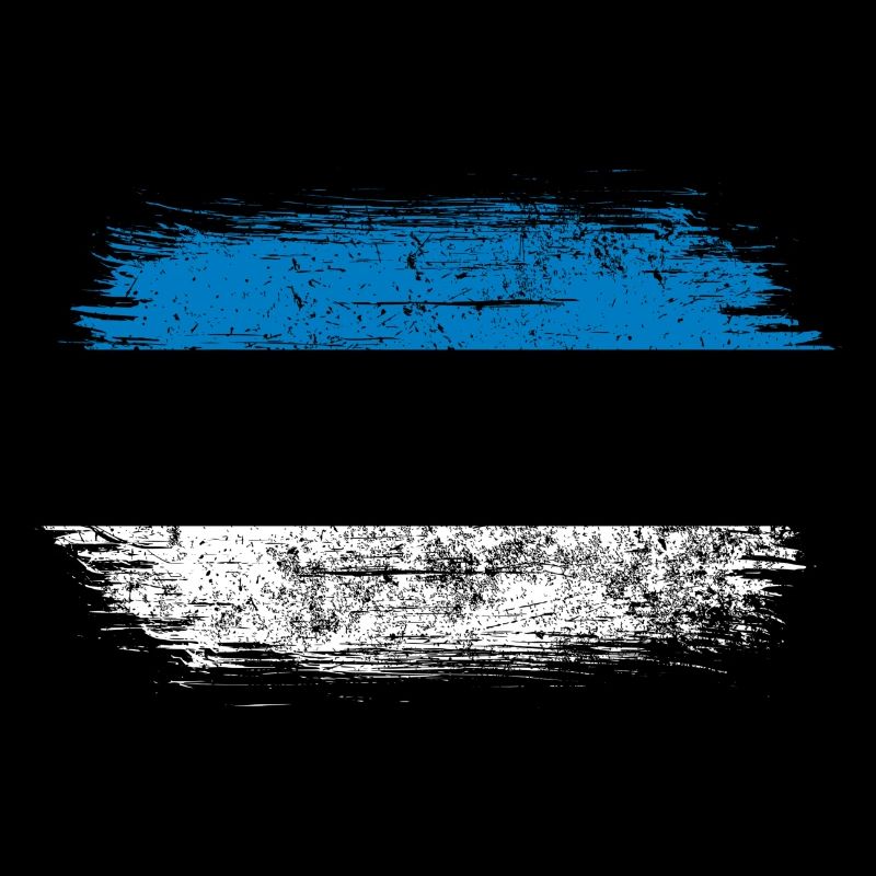 Blue-White Brushstroke Flag