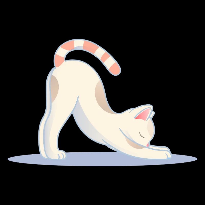 cute cat in classic yoga stretching pose
