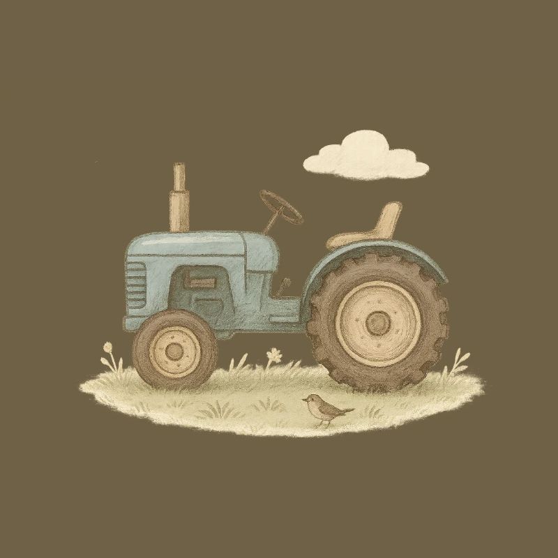 Blauer Oldtimer-Traktor