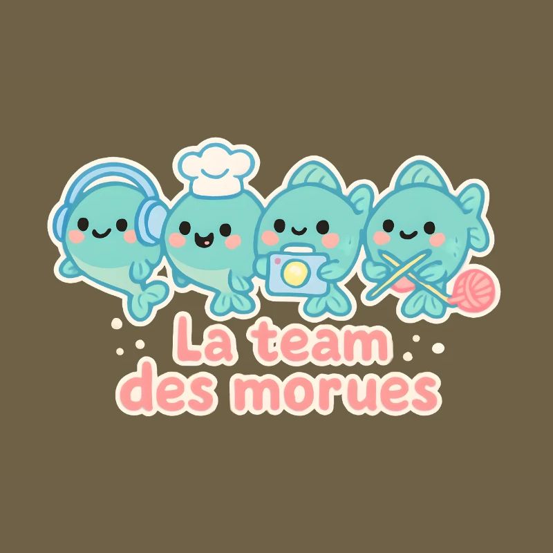 Das Team der nautischen Kabeljau-Maskottchen