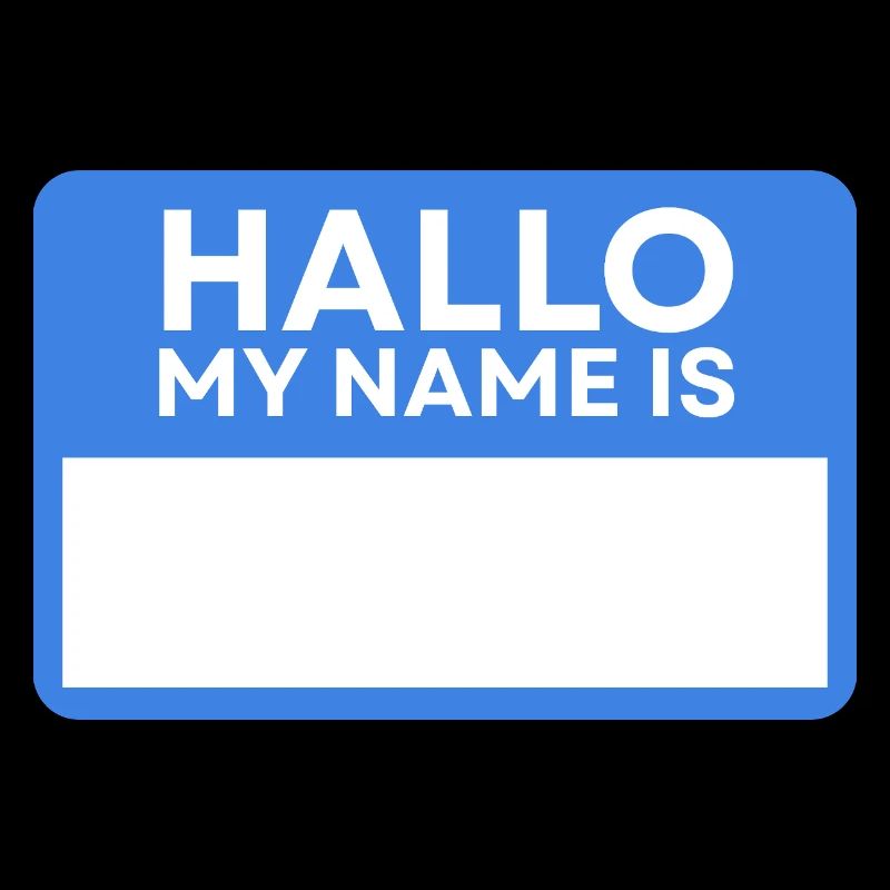 Bonjour Nom Bleu Badge