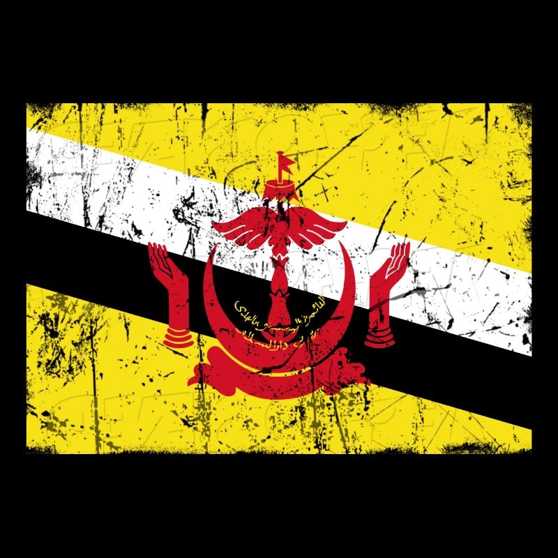Effet vintage de drapeau du Brunei