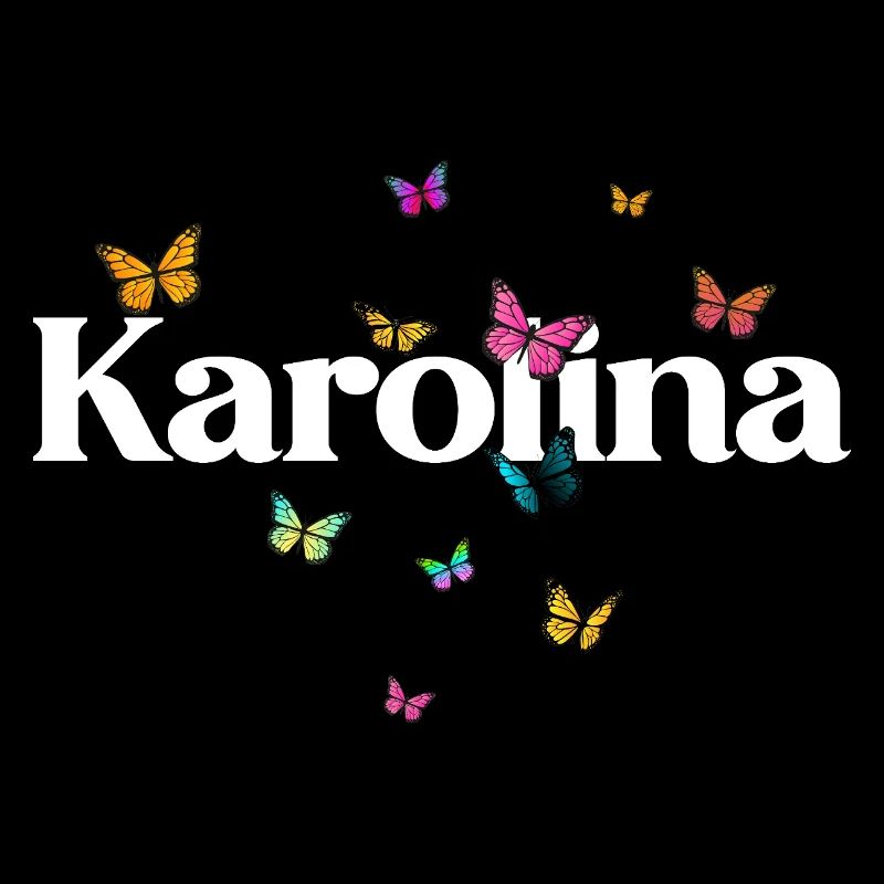 Schöner Mädchenname mit Schmetterlingen KAROLINA