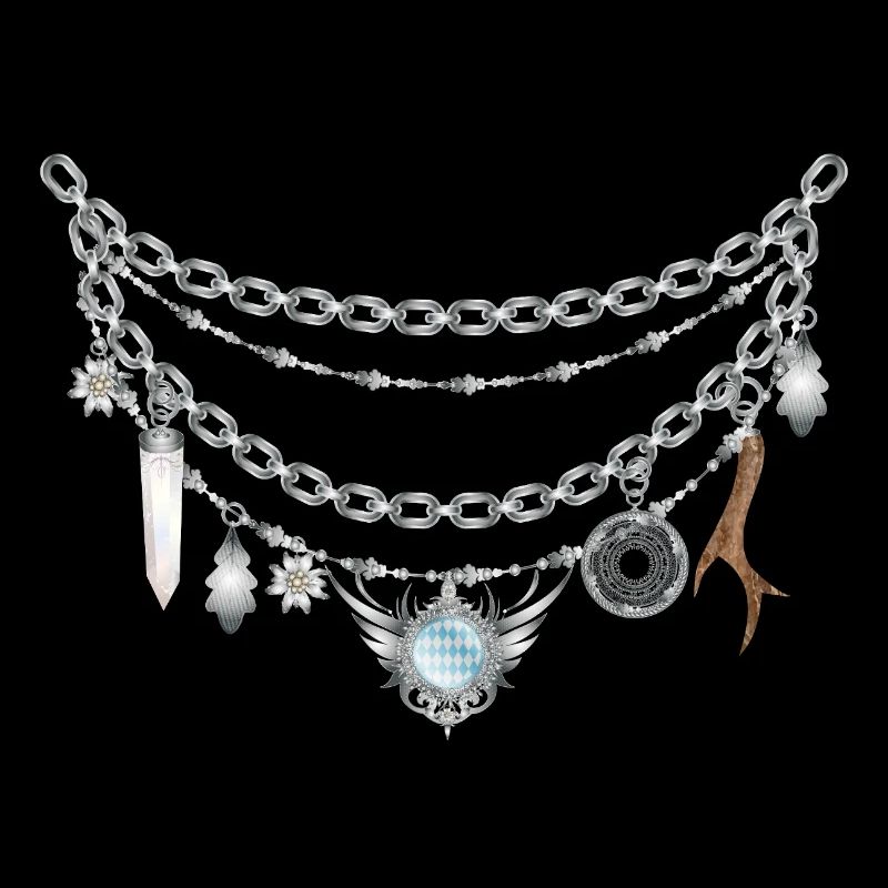 Charivari avec des pendentifs en argent illustration