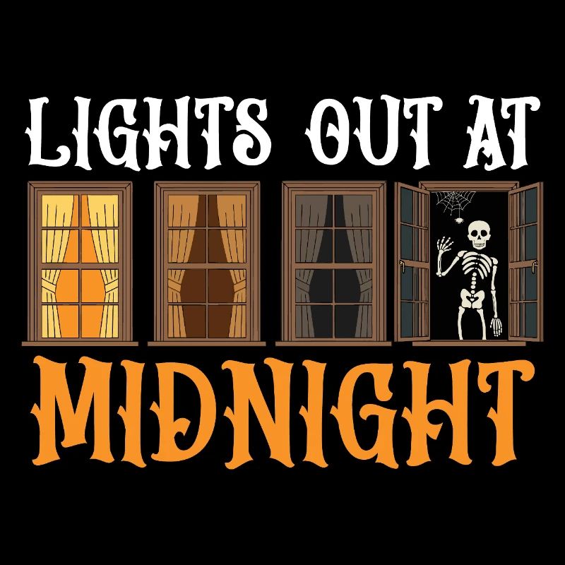 Skeleton at the window at night