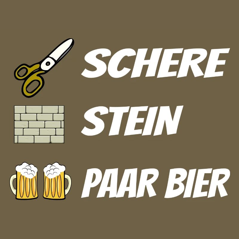 Schere , Stein, Paar Bier