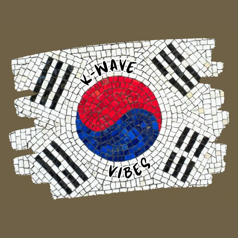 K-Wave Vibes Corée Drapeau Mosaïque Design