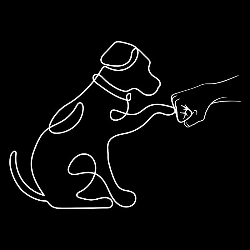 Main pointe chien silhouette minimaliste