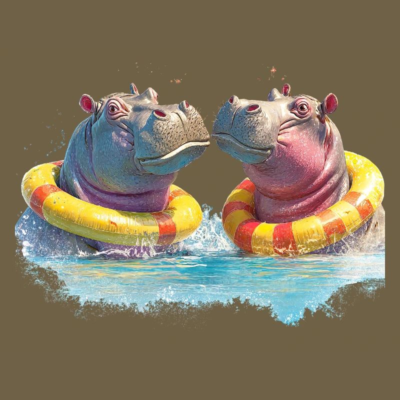Doppelte Hippo Badespaß