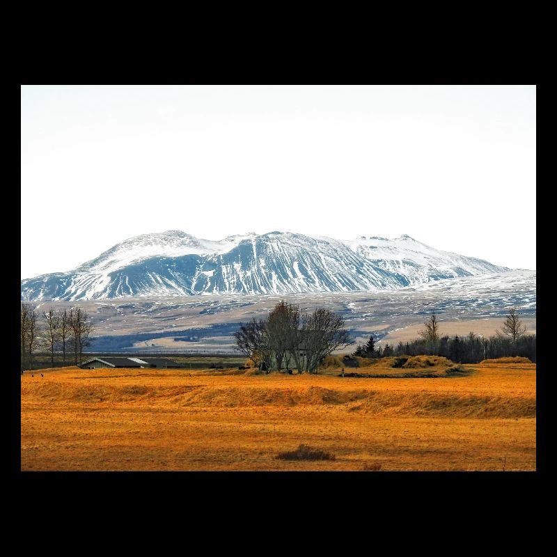 Snowy Mountain Fieldscape in Iceland