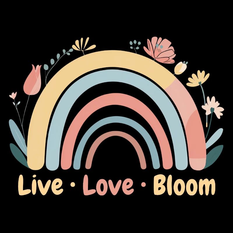 Arc-en-Ciel Fleuri Pastel - Live Love Bloom