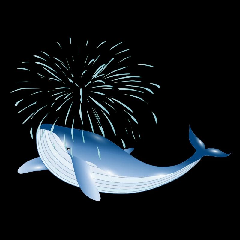 poisson baleine bleu vif dans l’océan avec fontaine