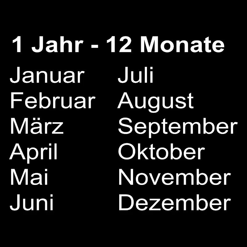1Jahr 12 Monate Kalender Print