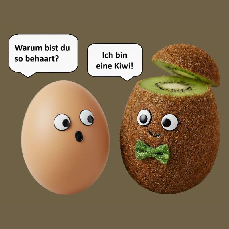 Kiwi and Egg Comedy Design