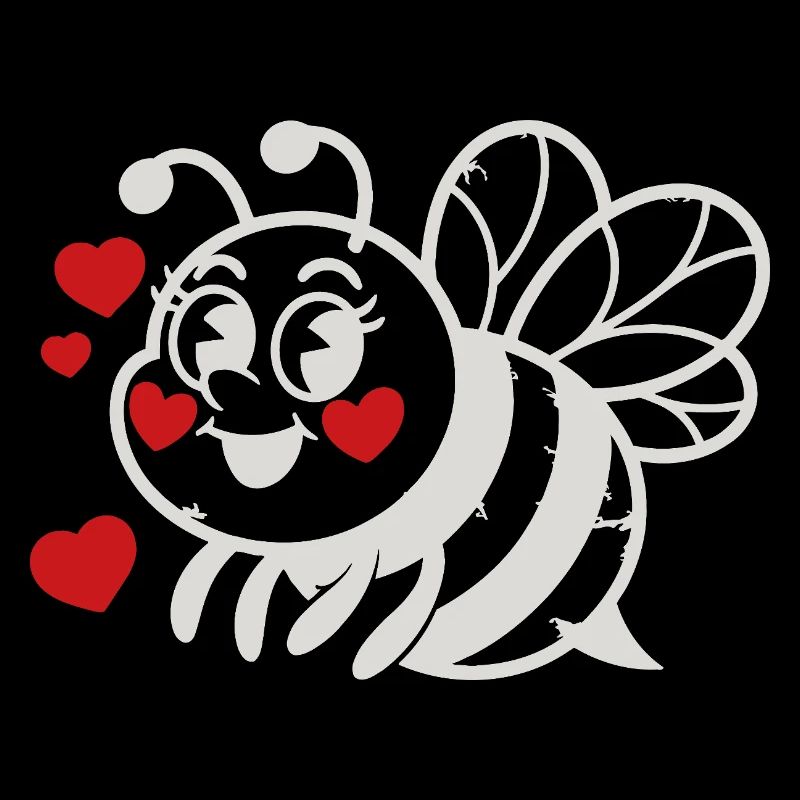 LoveBee Hearts: Cute Line Art Bee