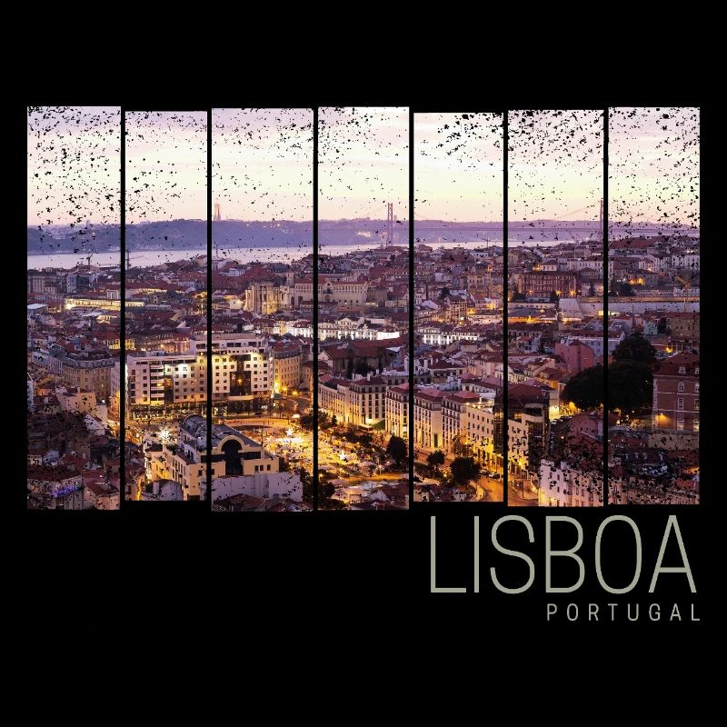 Lisbon Portugal Sunset Skyline Souvenir