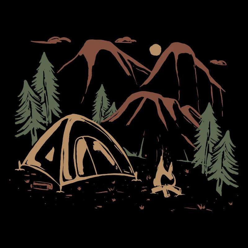 Backcountry Camp Night Sketch