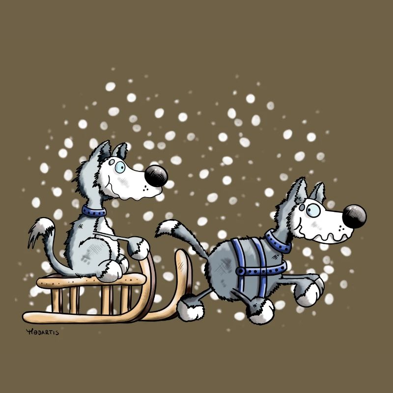 Schlittenhunde im Schnee