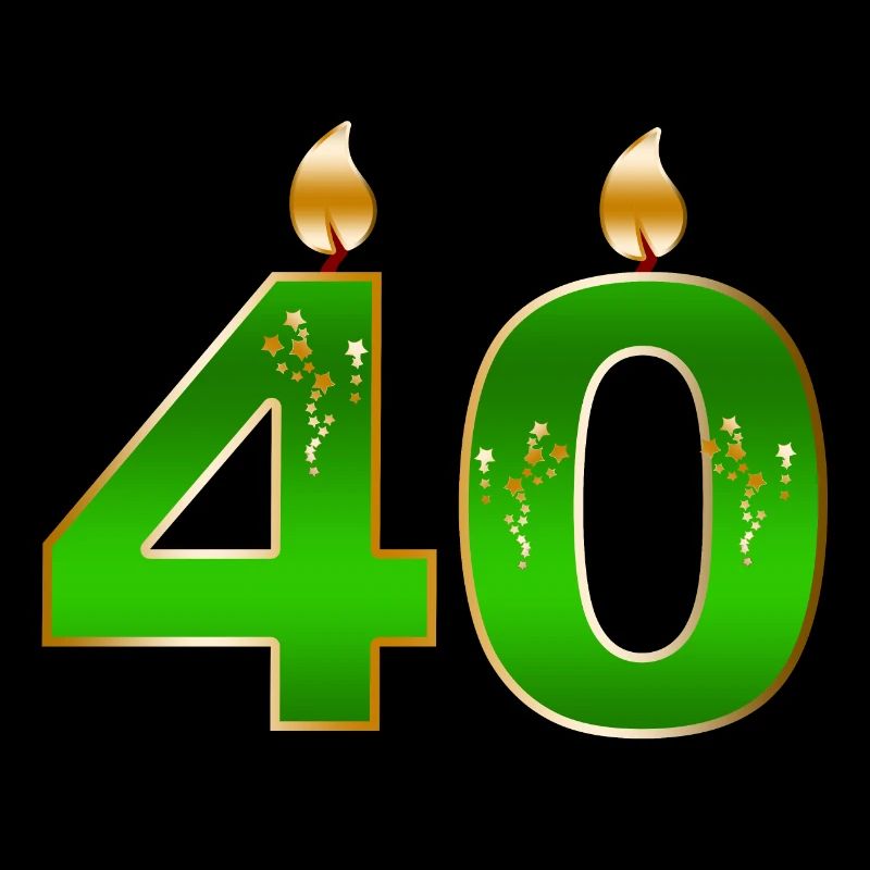 Emerald Forty Birthday Candles