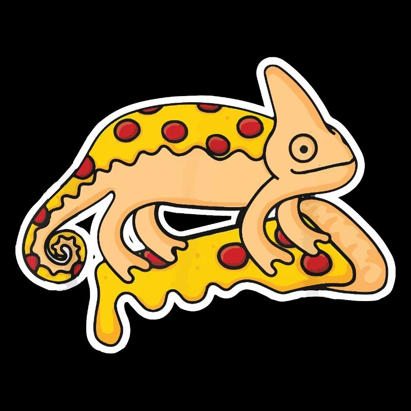 Funny-chameleon-iguana-pizza-motif