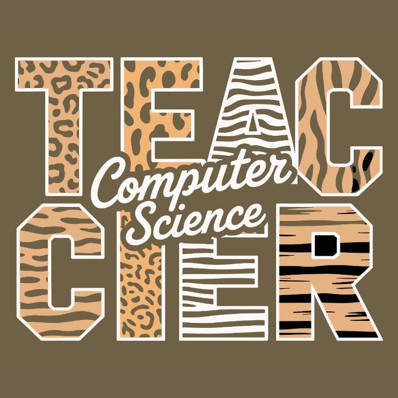 Computer Science Lehrer Tiermuster Stil