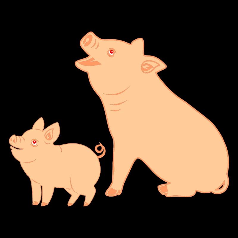 Mère cochon avec porcelet