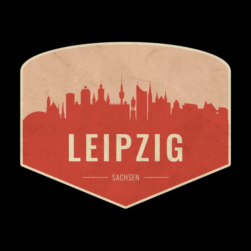 Leipzig Skyline Badge Vintage