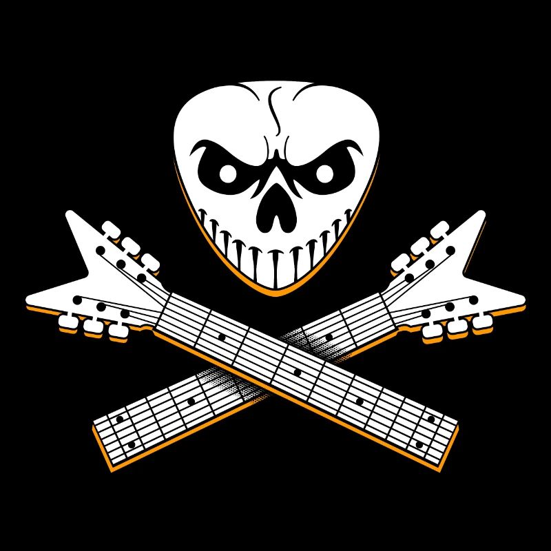 Skull and Crossed Guitar Designs